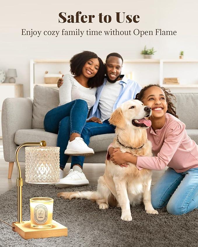 2 Pack Candle Warmer Lamp with Timer Dimmer Adjustable Height, Birthday Gifts for Women, House Warming New Home Decor Gifts for Mom, Electric Wax Warmer for Jar Candles, Clear
