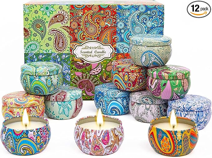 Scented Candles Gifts for Women, Candles for Home, 12 Pack Soy Wax Candles Sets, Birthday Gifts for Women Mom Best Friends Sister Colleague