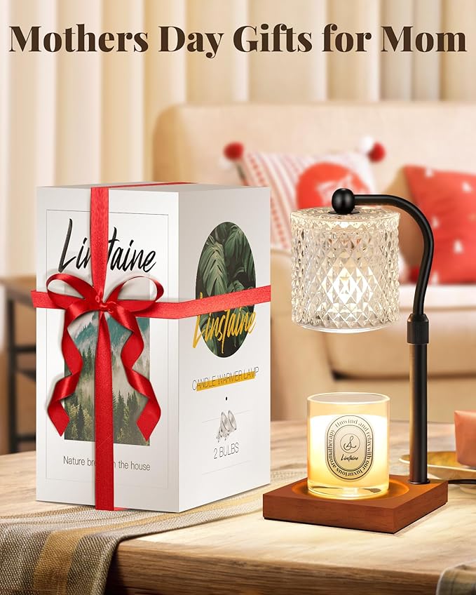 2 Pack Candle Warmer Lamp with Timer Dimmer Adjustable Height, Birthday Housewarming New Home Decor Gifts for Women, Electric Wax Warmer for Jar Candles