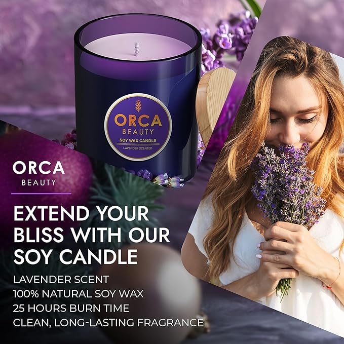 8-Pcs Shower Steamers Aromatherapy & Scented Candle - Birthday Self Care Relaxation Gifts for Women, Pampering Shower Bombs Aromatherapy, Spa Day Essentials, Christmas Purple Gift Bundle