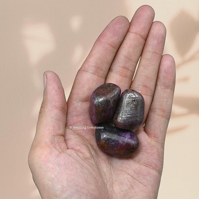 Amazing Gemstone Ruby Crystals and Healing Stones Tumbled, 1 Oz Ruby Stone Gem Stones, Natural Healing Stones for Energy Balance, Stress Relief - Polished Gems Rocks