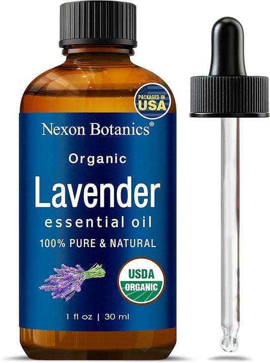 Organic Lavender Essential Oil 30 ml - Pure, Natural Oils for Aromatherapy, Diffusers, DIY, Candle and Soap Making Scent - Nexon Botanics