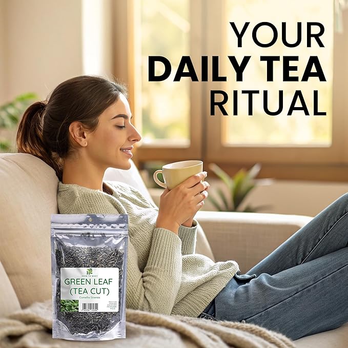 Herb To Body Green Tea Leaves Cut – 4 oz, Wildcrafted Camellia Sinensis, Loose Leaf Green Tea for Herbal Brews and Traditional Uses