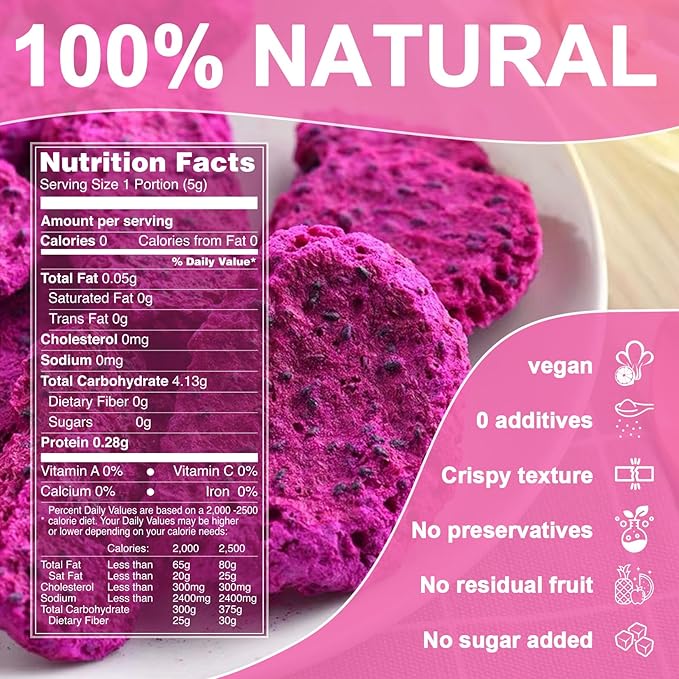 Freeze Dried Fruit Set - 140g Natural Fruit Snacks, Gluten Free, Sugar Free, Healthy Snacks for Kids, 100% Pure Fruits, Great for Lunch, Cereal, Smoothies, Food Gifts, Pack of 7-0.71 oz Each