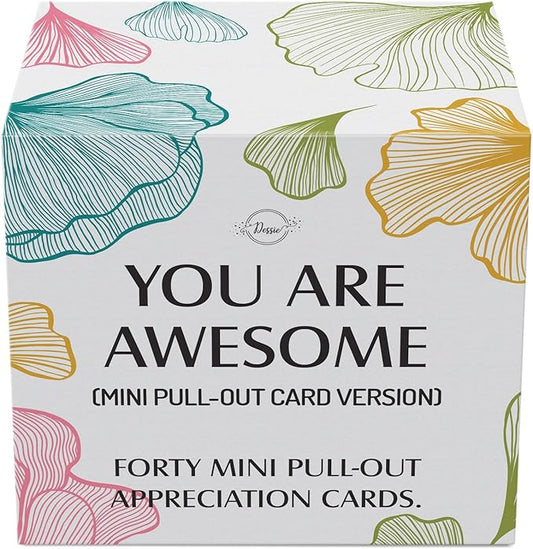 Dessie 40 Unique You Are Awesome Mini Floral Encouragement Cards w/Inspirational Messages 2.5" x2.5. Employee Appreciation Gifts. Teacher Appreciation in Bulk. Positive Affirmation Cards
