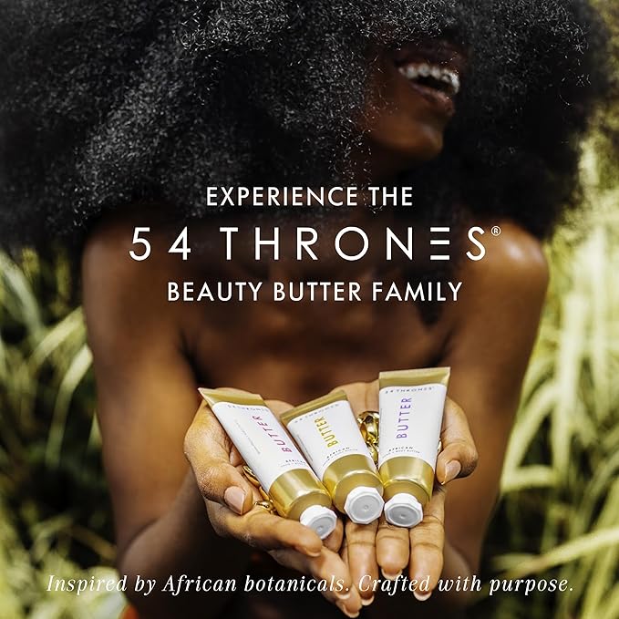 54 Thrones African Beauty Shea Butter, Intensive Dry Skin Support, Moisturizing Body Butter for Women, Moisturizing Body Balm and Cream, Ugandan Vanilla + Ethiopian Honey