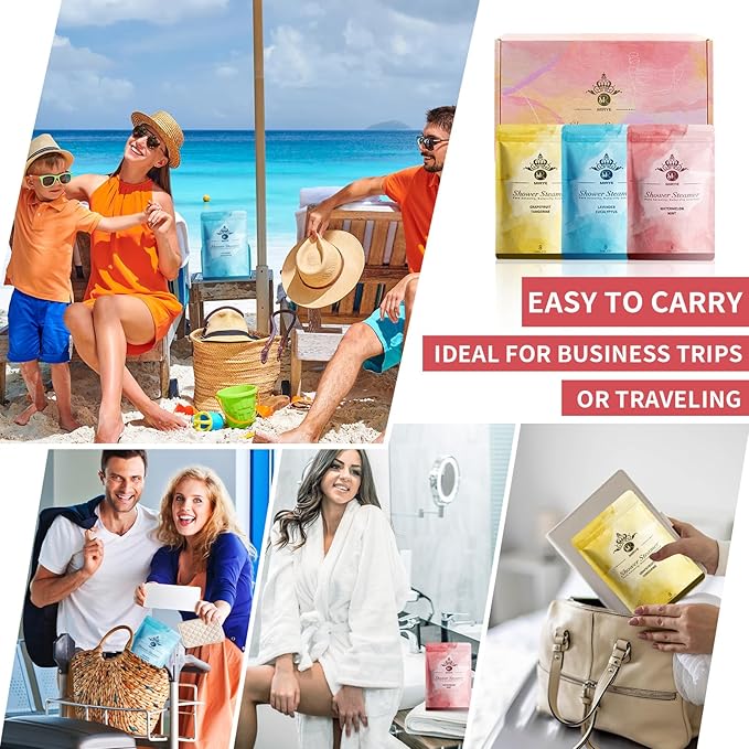 Shower Steamers Aromatherapy, 24-Pack Shower Bombs Birthday Gifts for Women, Christmas Gifts with Eucalyptus Mint Lavender Watermelon Grapefruit Tangerine Essential Oils