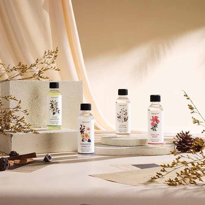 Airkeep Reed Diffuser Oil Refill/Clean Cotton/3.38oz(100ml/1 Pack/Scented Oil Refill for Reed Diffuser Home Fragrance for Bedroom, Bathroom Office Home Decor