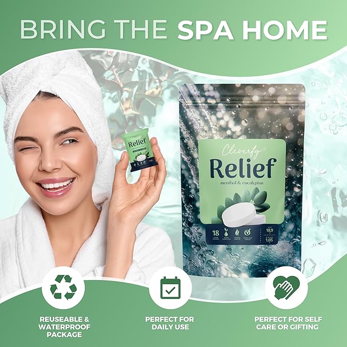 Cleverfy Eucalyptus for Shower Steamers Aromatherapy – Stocking Stuffers for Women, Teens and Wife – Christmas Gifts for Women and Teen Girls – White Elephant Gifts for Adults – 18 Tablets