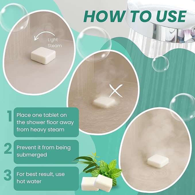 REVIV Shower Steamers Aromatherapy – 15 Long-Lasting Eucalyptus & Mint Shower Bombs for Stress Relief and Sinus Support – Self Care Spa Gifts for Women & Men – Christmas Stocking Stuffer