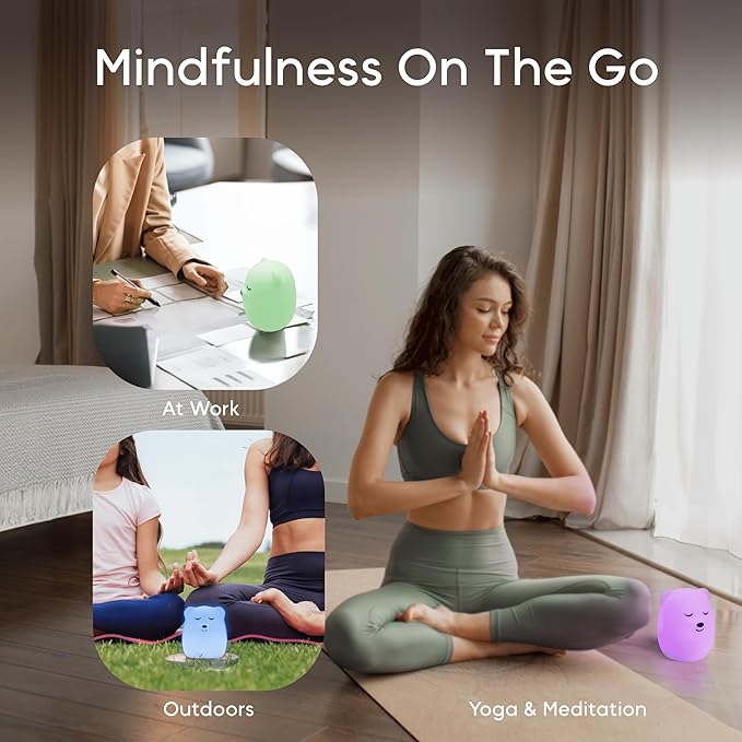 Breathing Pal 'Ted'- Mindfulness Breathing Light, Guided Visual Meditation Breathing Light, Anxiety Relief Items for Calm Down Corner/Meditation/Sleep for Adult&Kid