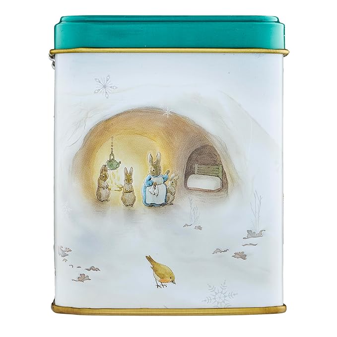 New English Teas Peter Rabbit & Friends Christmas Tree Tea Tin with 40 English Breakfast Teabags