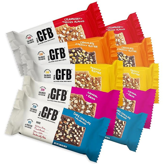 The GFB Variety Pack Protein Bars - Gluten Free, Plant Based, Non GMO, Sustainably Made – Ridiculously Tasty, Healthy, Vegan, Nutrition Snack Protein Bars, 2.05 oz (10 Count)