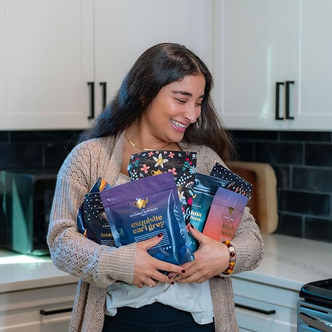 Luna Lullaby Sleep Tea, Organic Loose Leaf Herbal Tea – Calming, Relaxing Bedtime Tea – Chamomile, Valerian Root, Peppermint – 4 oz Resealable Bag (Makes 50 Cups) – The Elegant Elephant