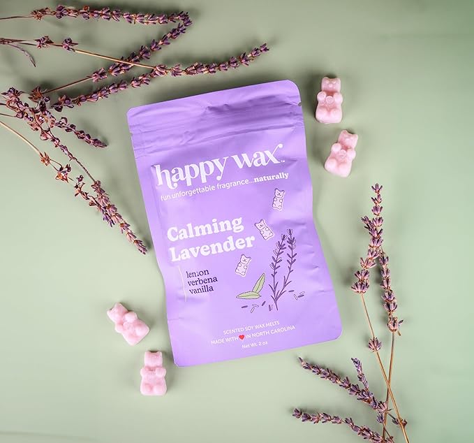 Happy Wax Fan Favorites Collection Scented Natural Soy Wax Melts – 6 Total Oz. of Scented Wax Melts, Collection Includes Lemon Verbena, Calming Lavender, and Vanilla Sandalwood