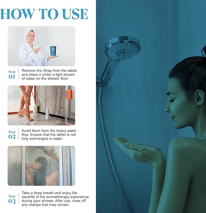 Shower Steamers Aromatherapy | 20 Pack Shower Steamers for Women & Men, Essential Oils for Stress Relief, Self Care, Gifts for Mom, Birthday, Stocking Stuffers & Christmas (Blue)