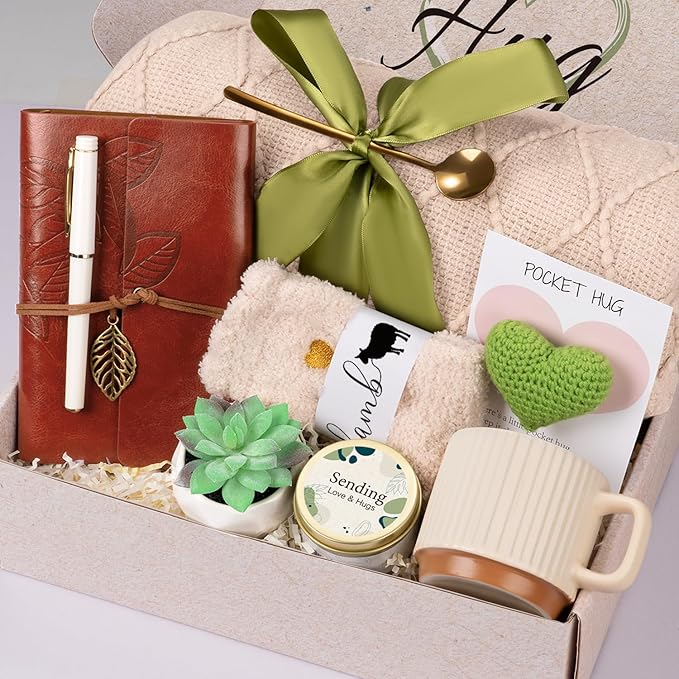Self Care Gifts for Women Get Well Soon, Birthday Gifts for Women Care Package, Sending Hug Baskets Spa Gift Thinking of You After Surgery Inspirational Gift for New Mom Best Friend Birthday