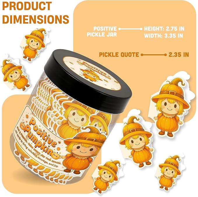 Positive Pumpkin Jar with 60 Daily Affirmation Cards, Emotional Support Pumpkin, Thanksgiving Decorations, Pumpkin Decorations, Pumpkin Gift, Thanksgiving Gifts, Fall Gifts For Women