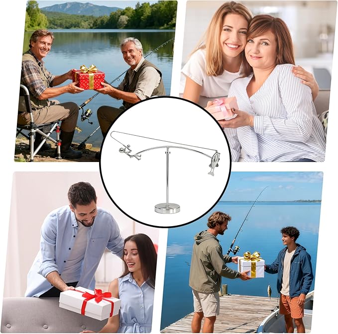 Fisherman Balancing Sculpture - Kinetic Fishing Sculpture with Perpetual Motion, Unique Kinetic Art & Balance Art, Cool Desk Gadgets for Home Decor and Office Decor