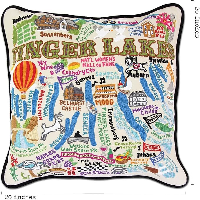 Catstudio Finger Lakes Embroidered Decorative Throw Pillow