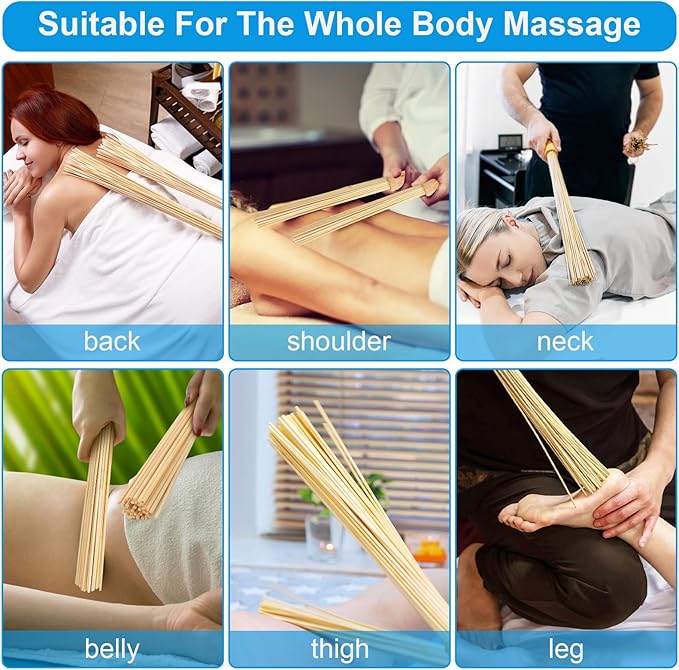 Bamboo Massage Stick for Back,Massage Roller Sticks,Bamboo Therapy Massage Body Tools for Relaxing Muscles (1)