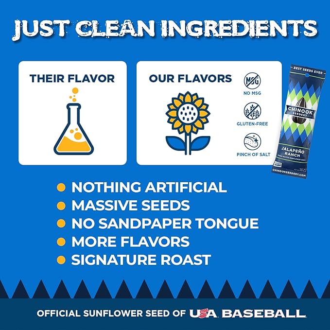 Chinook Seedery Roasted Sunflower Seeds - Jumbo Seeds Keto Snacks - Best For Snack Packs - Gluten Free, Non GMO Snack Food Gifts - 4 Ounce (Pack of 3) - Jalapeno Ranch Flavor Pack