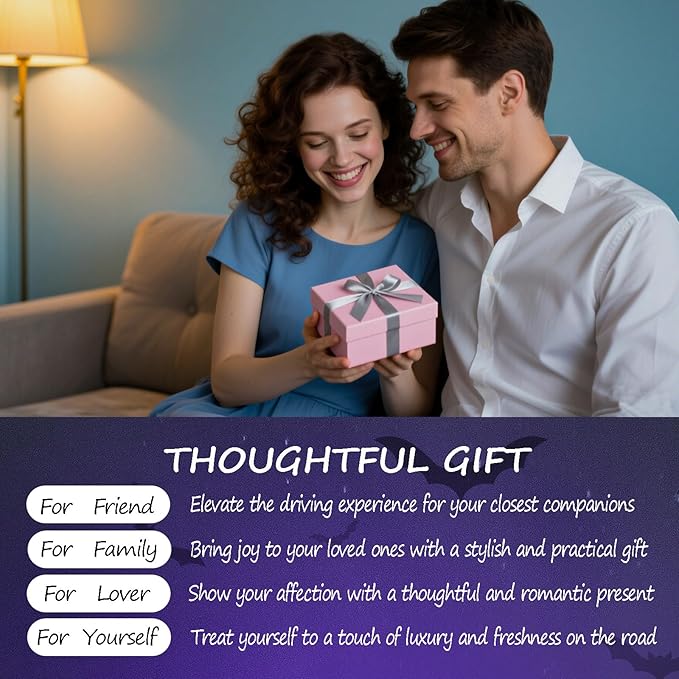 Gothic Car Decor,Bling Bat Car Air Freshener Vent Clip,Dark Style Rhinestone Vehicle Interior Dashboard Decoration for Teens,Refillable Clip on Diffuser