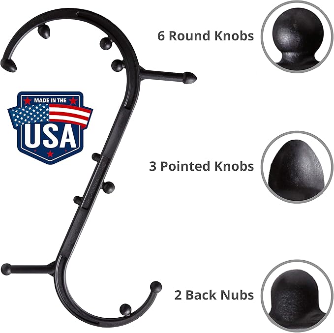 Body Back Buddy - USA Made - Massage Stick & Buddy Classic Bundle, Trigger Point Massage Tools, Neck and Back Massagers, Massage Cane, Muscle Knot Remover (Black)