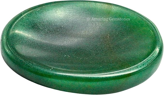 Amazing Gemstone Green Jade Aventurine Worry Stone Crystals and Healing Stones - Worry for Stress Relief Gifts - Piedra Crystal Fidget for Meditation - Unique Stocking Stuffers and Birthday Gifts