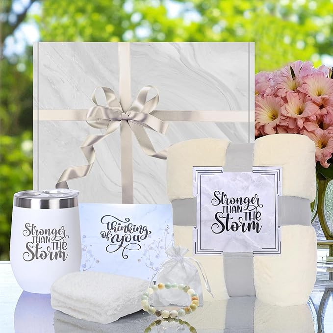 Get Well Soon Gifts for Women - Thinking of You Care Package for Cancer Recovery, Surgery, Sick Friend, Hospital Comfort, Chemo Care Treatment, Sympathy - Thoughtful Gift Box (Beige)