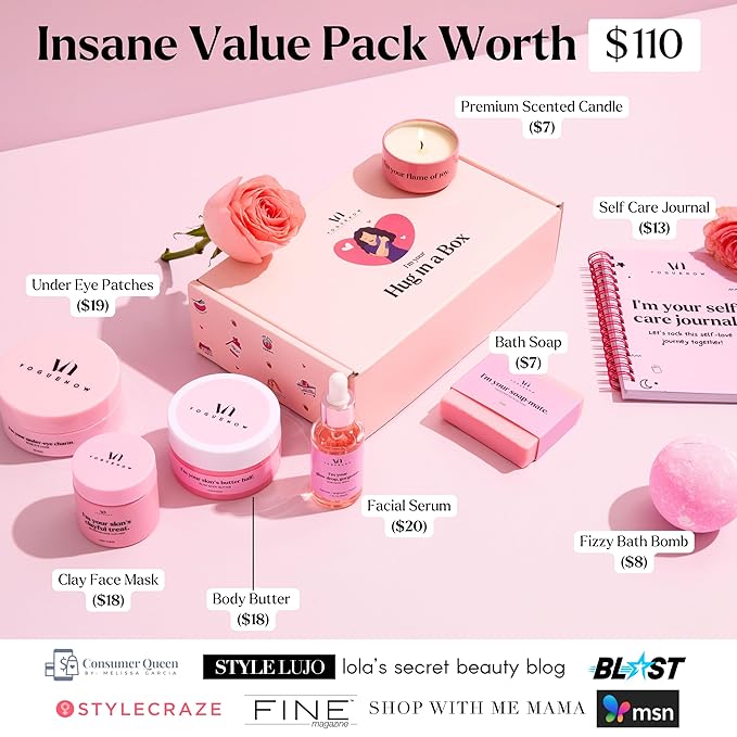 Spa Gifts for Women- Premium Self Care Spa Kit With Bath, Skin Care Sets & Self Care Items For Women - Ultimate Pampering Skin Care Set - Birthday Gifts - Spa Gift Baskets (Pack of 8)