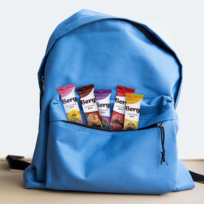 Berg Oat N' Energy Bites - Dark Chocolate Banana Bread - Non-GMO, Gluten Free, Dairy Free, Soy Free and Vegan - Clean Energy Snack - 1.5oz, (8 Pack)