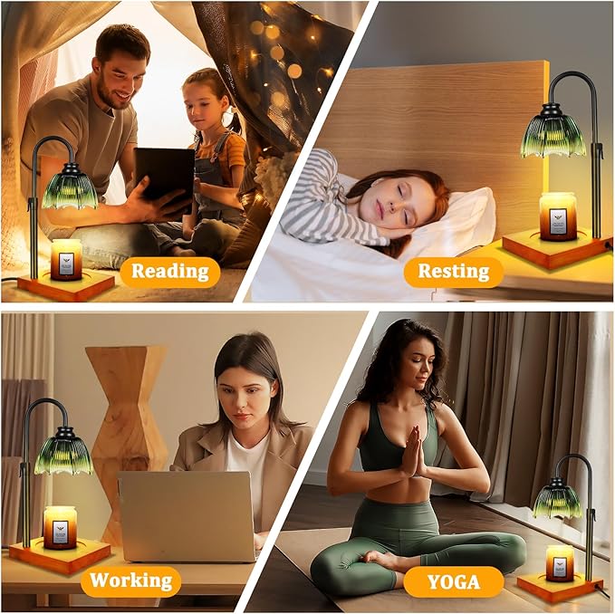 YGS-Tech Candle Warmer Lamp with Timer and Dimmer, Height Adjustable Candle Warmer Lamp for Scented Jar Candles, Birthday Gifts for Women Mom, House Warming Gifts New Home Decor