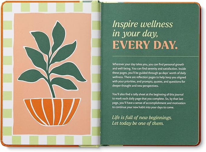 Compendium – Wellness Every Day Guided Journal: A Daily Practice for Personal Growth and Balance – A 5-Minute a Day Wellness Notebook – An Inspiring Daily Journal for Forming New Habits