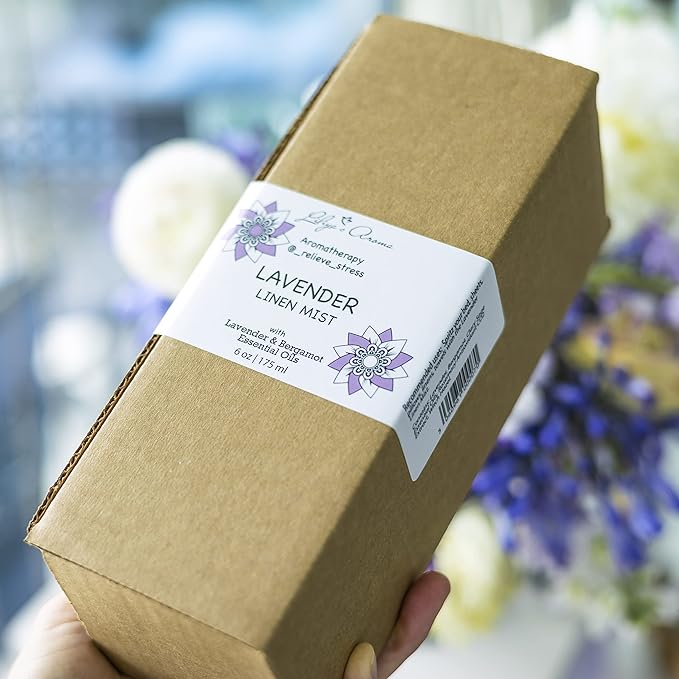 LILIYA’S AROMA Lavender Linen Mist – Aromatherapy Pillow & Room Spray | Lavender Essential Oil for Better Sleep | 6 oz