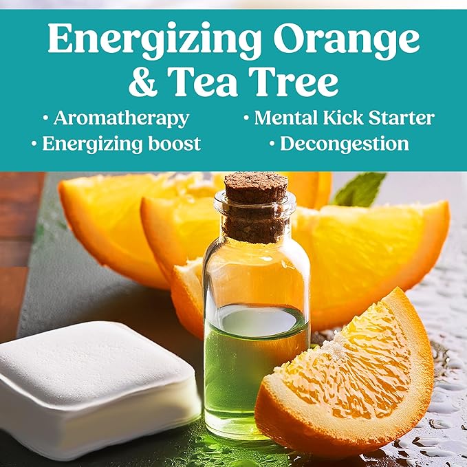 Citrus Shower Steamers Aromatherapy for Women- USA Made - Shower Bombs Aromatherapy for Women, Vapor Shower Tablets, Menthol Shower Scent Steamers Cold and Flu, Organic Shower Steamer