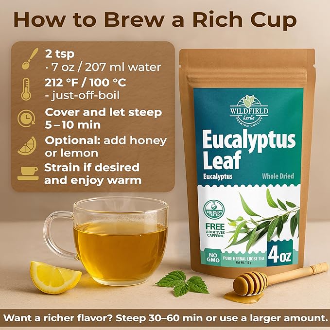 4 oz Dried Eucalypt Leaves Dry Herbal Tea (Eucalyptus) 113g Long Big Eucalyptus Leaf Herb Hojas De Eucalipto