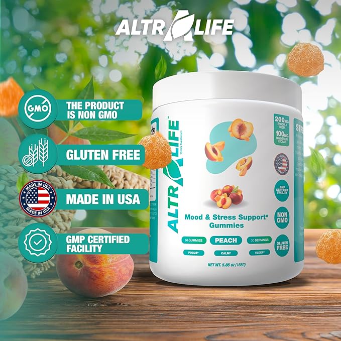 Kava Kava Gummies - Stress Relief Supplement with Magnesium Glycinate, Rhodiola Rosea, Holy Basil - 30 Servings for Calm Mood, Focus & Sleep Support - Cortisol Supplements for Women and Men