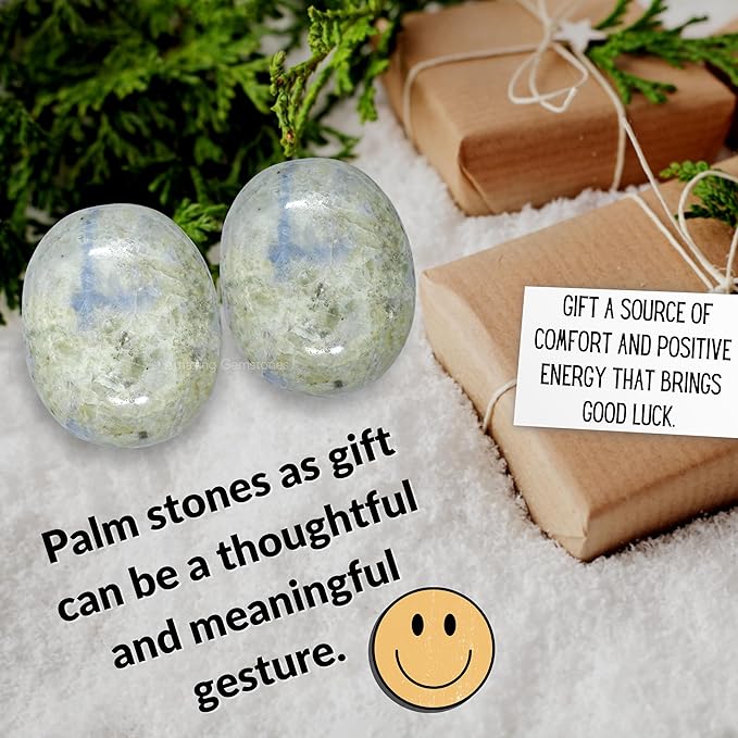 Amazing Gemstone Hackmanite Fluorescent Sodalite Crystals and Healing Stones - Large Palm Stone Crystals Piedra - Crystal for Good Luck, Meditation - Unique Stocking Stuffers, Gifts for Women, Men