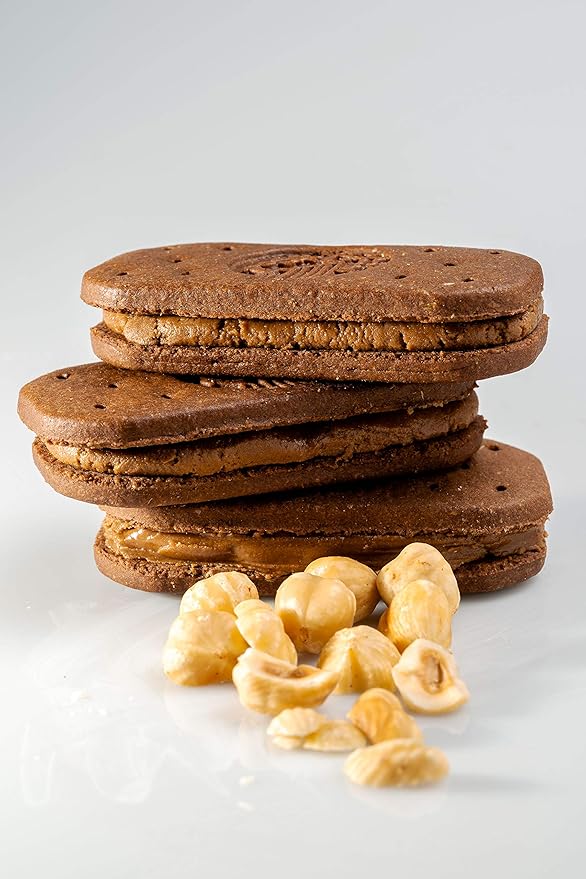 Olyra Hazelnut Cocoa Sandwich Breakfast Biscuits, Healthy Snacks for Adults and Kids, Low Sugar, High Fiber, Organic Vegan Cookies, with Ancient Greek Grains, USDA Certified Organic, Non GMO, 24 Packs