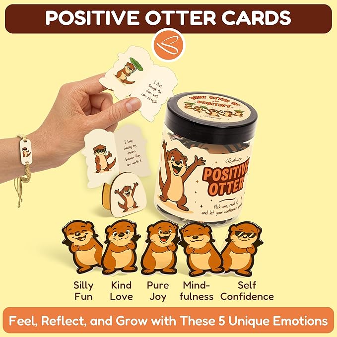 Positive Otter Gifts For Otter Lovers - Daily Affirmation Cards For Women Friend, Emotional Support Coworker Birthday Gift For Men, Mental Health Encouragement Inspirational Teen Girl Gifts