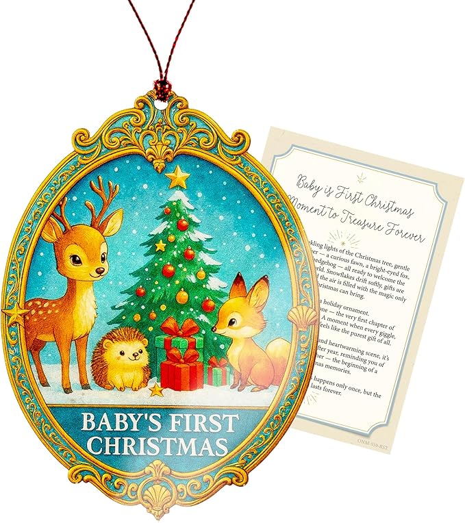 Baby’s First Christmas Ornament – Newborn Keepsake | Infant Ornament + Gift for New Parents – Baby 2025 – Christmas Ornament 2025 – Christmas Tree Funny Decorations Decoration