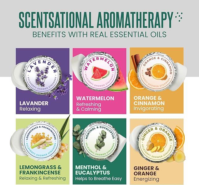 Cleverfy Shower Steamers Aromatherapy – Stocking Stuffers for Women, Teens and Wife – Christmas Gifts for Women and Teen Girls – White Elephant Gifts for Adults – 6 Tablets
