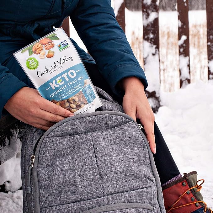 Orchard Valley Harvest Keto Crunchy Trail Mix, 5.5 Ounces (Pack of 6), Pepitas, Almonds, Peanuts, Walnuts, and Pecans, Low Carbs, Non-GMO, No Artificial Ingredients, Healthy Snacks for Adults