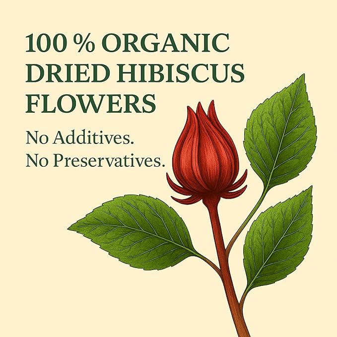 Organic Hibiscus Tea (100 tea bags | 8 oz | 226g) - Supports cardiovascular well-being, menstrual comfort and hormonal balance