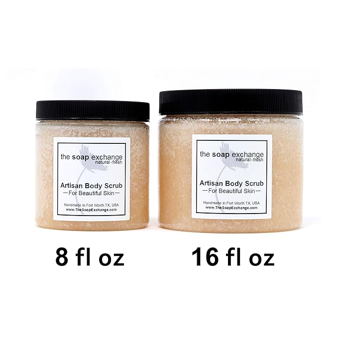 The Soap Exchange Sugar Body Scrub - Sweet Pumpkin Scent - Hand Crafted 16 fl oz / 480 ml Natural Artisan Skin Care, Shea Butter, Exfoliate, Moisturize, & Protect. Made in the USA.