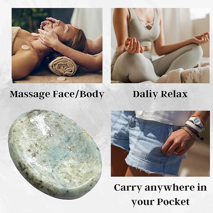 Amazing Gemstone Hackmanite Worry Stone Crystals and Healing Stones - Worry Stones for Stress Relief Gifts - Piedra Crystal Fidget for Meditation - Unique Stocking Stuffers and Birthday Gifts