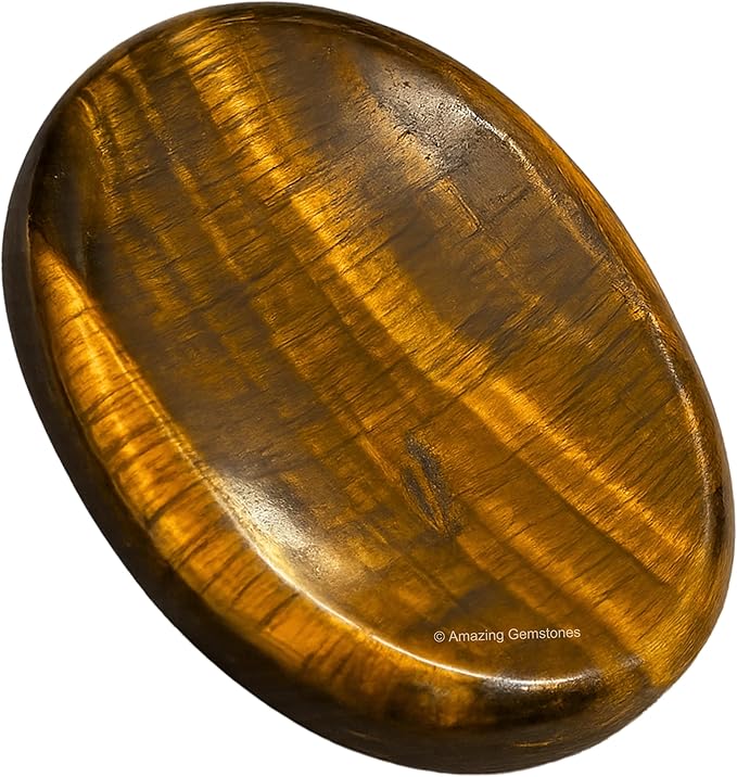 Amazing Gemstone Tiger Eye Worry Stone Crystals and Healing Stones - Worry Stones for Stress Relief Gifts - Piedra Crystal Fidget for Meditation, Relaxation - Unique Stocking Stuffers