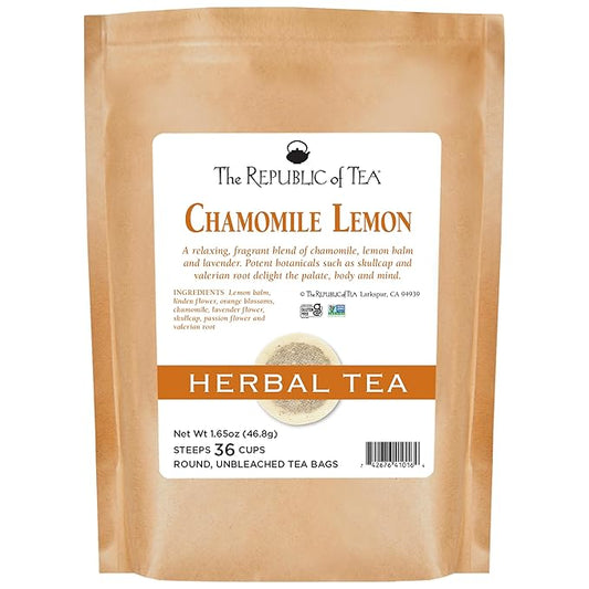 The Republic of Tea Chamomile Lemon Herbal Tea, 36 Tea Bag Refill