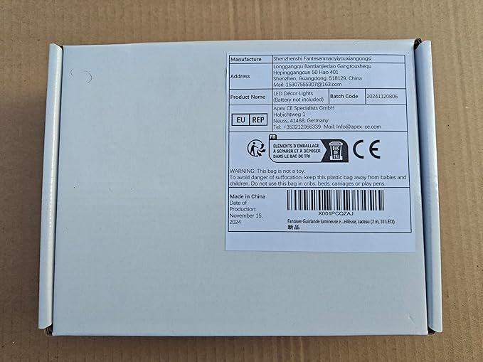 Fantasee Himalayan Salt String Light, Natural Hand Carved Salt Crystal Light Release Negative Ions for Bedroom, Living Room, Office, Home Deco, Yoga, Night Light, Gift (6.6ft 10led)